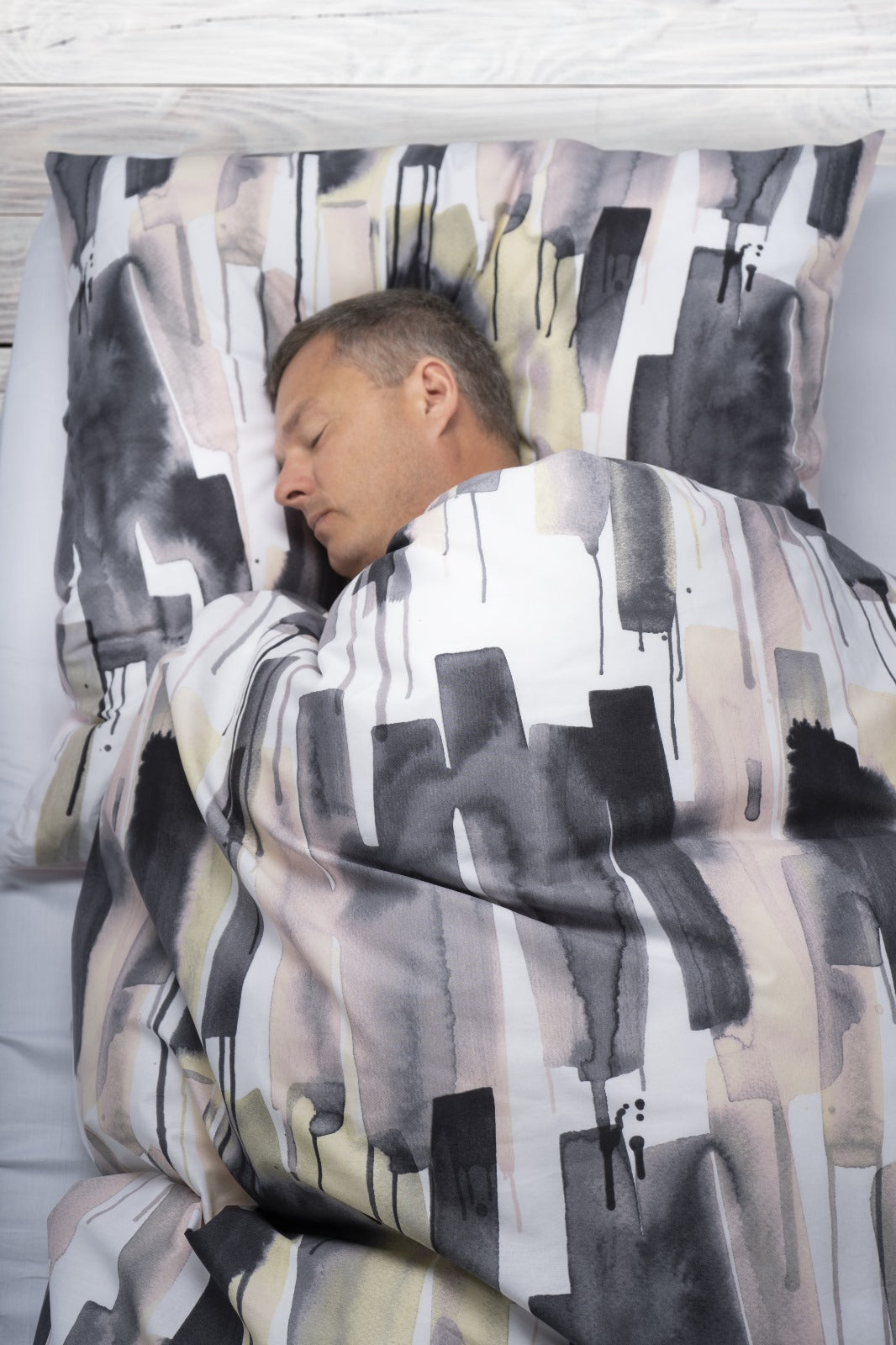 400TC 100% Organic Cotton Percale Duvet Cover Set Watery Stripes Print