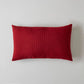 Crimson cushion with a textured waffle Boudoir design