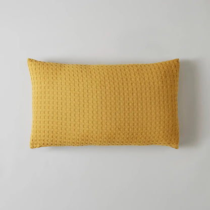 Old gold cushion with a textured waffle Boudoir design