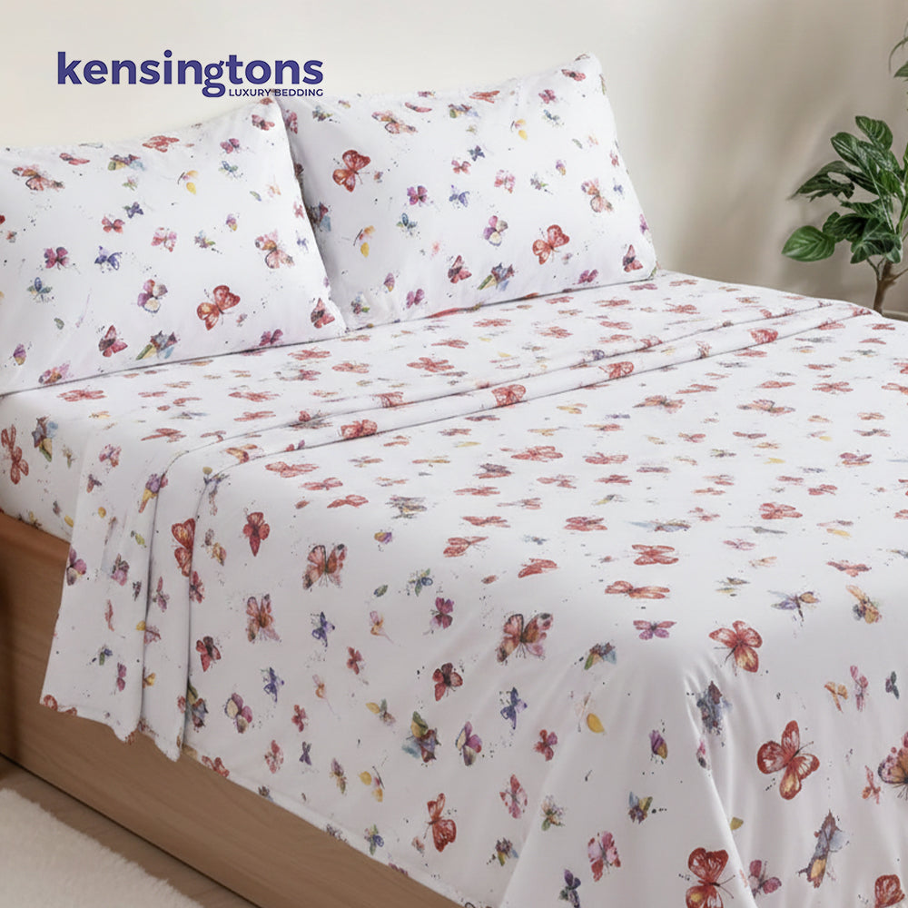 100% Percale Cotton Duvet Cover Set Butterfly  - Wholesale