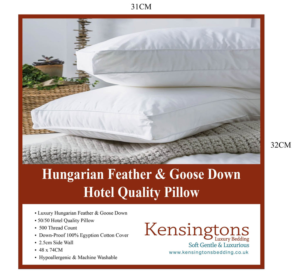 100 Pure Hungarian Goose Down Pillows Kensingtons
