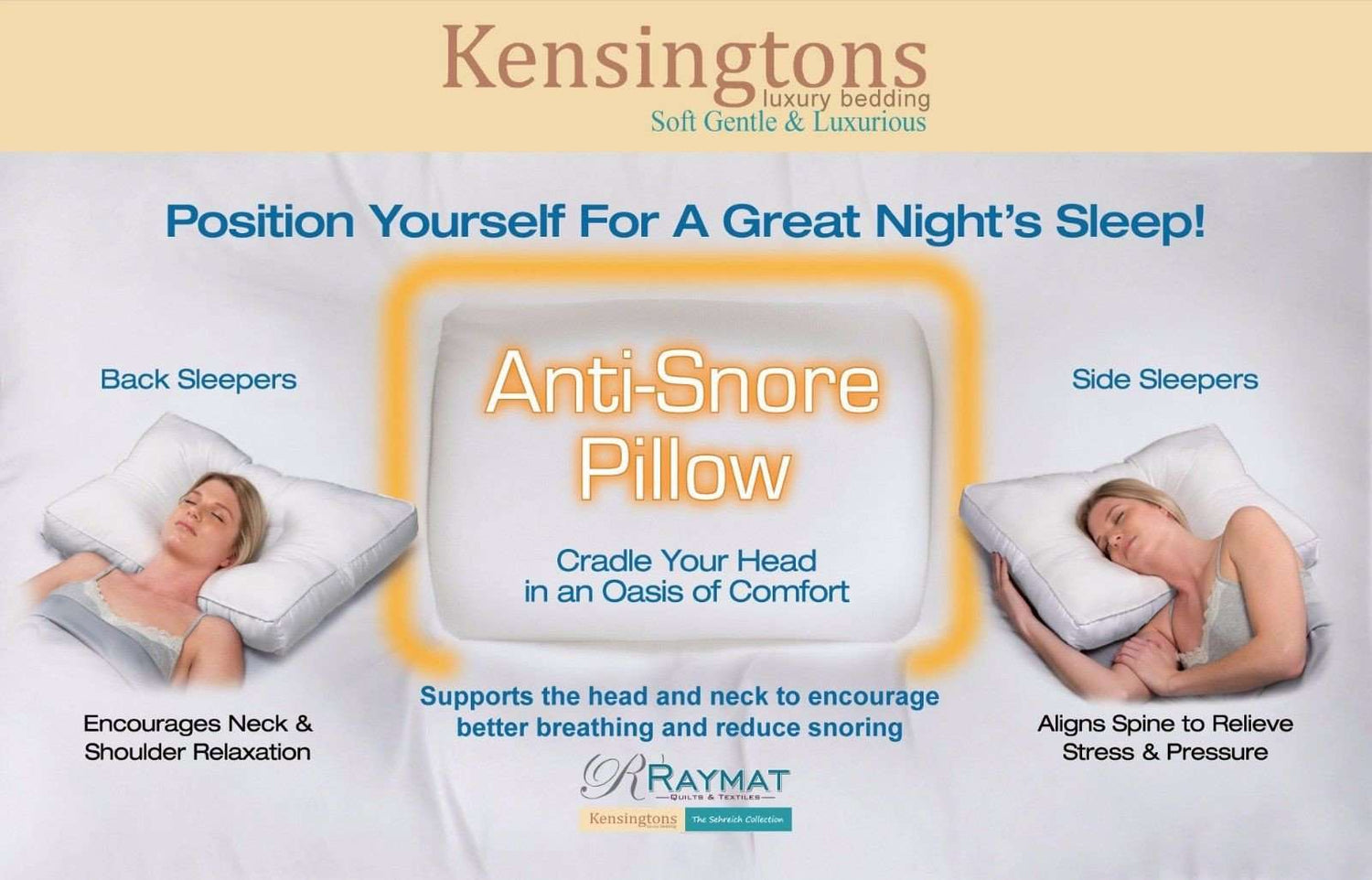 Best Anti Snore Pillow For Side Sleepers UK Kensingtons